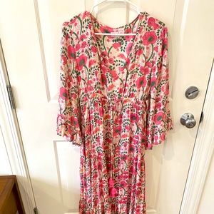 Mary Marshmallow cotton pink maxi dress. NWT.